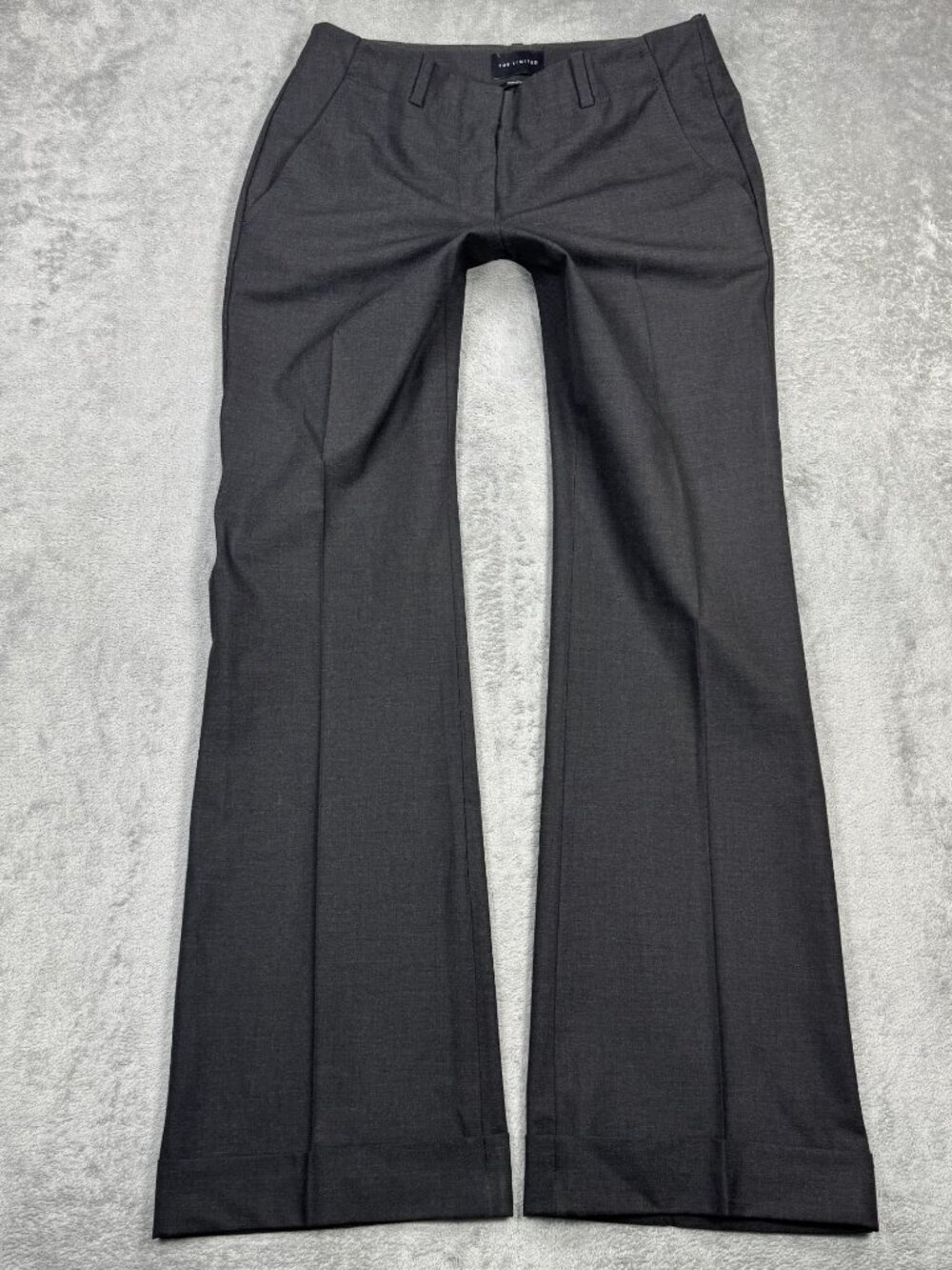 Y2K Office Siren The Limited Gray Low Rise Flare Wide Leg Dress Pants Womens 2R